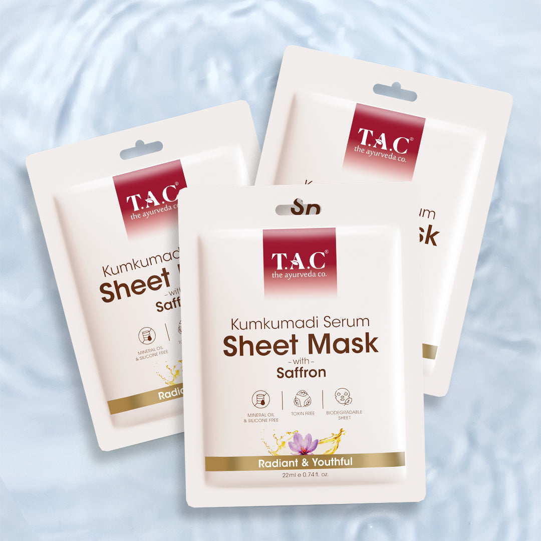 Kumkumadi Serum Sheet Mask (Pack of 3)
Kumkumadi Serum Sheet Mask (Pack of 3)