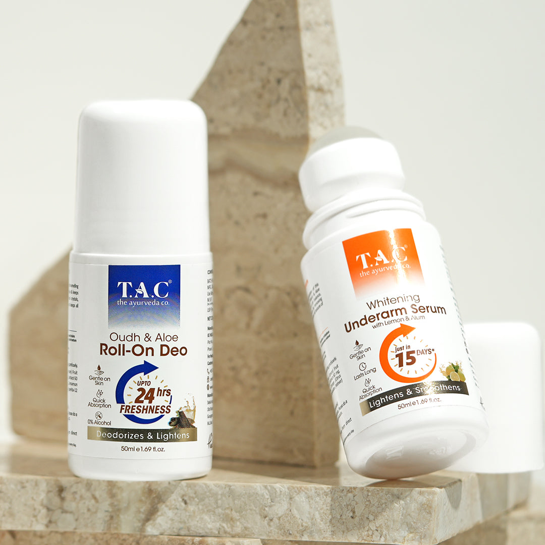 Oudh Roll-On Deo and Whitening Underarm Serum
Oudh Roll-On Deo and Whitening Underarm Serum