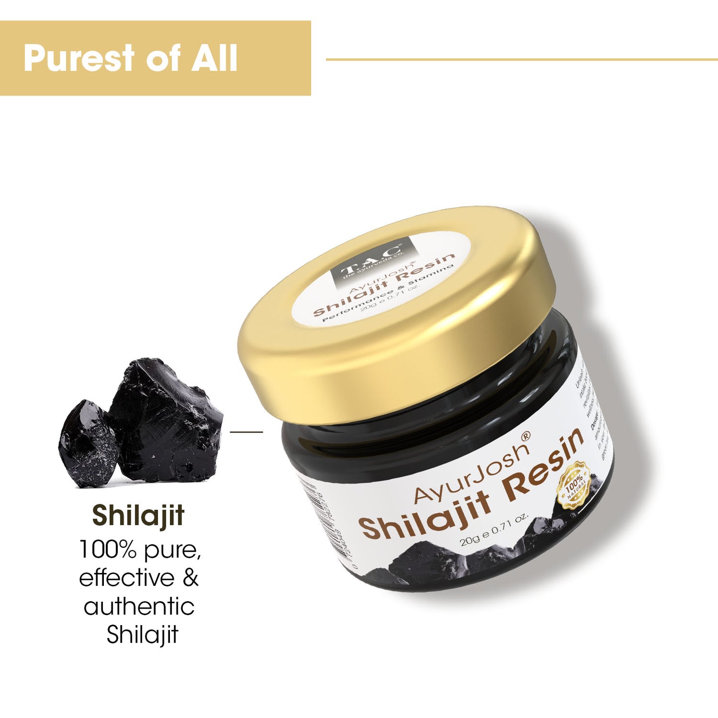 100% Natural Pure Shilajit Resin for Improving Immunity, Metabolism & Stamina (Pack of 2)