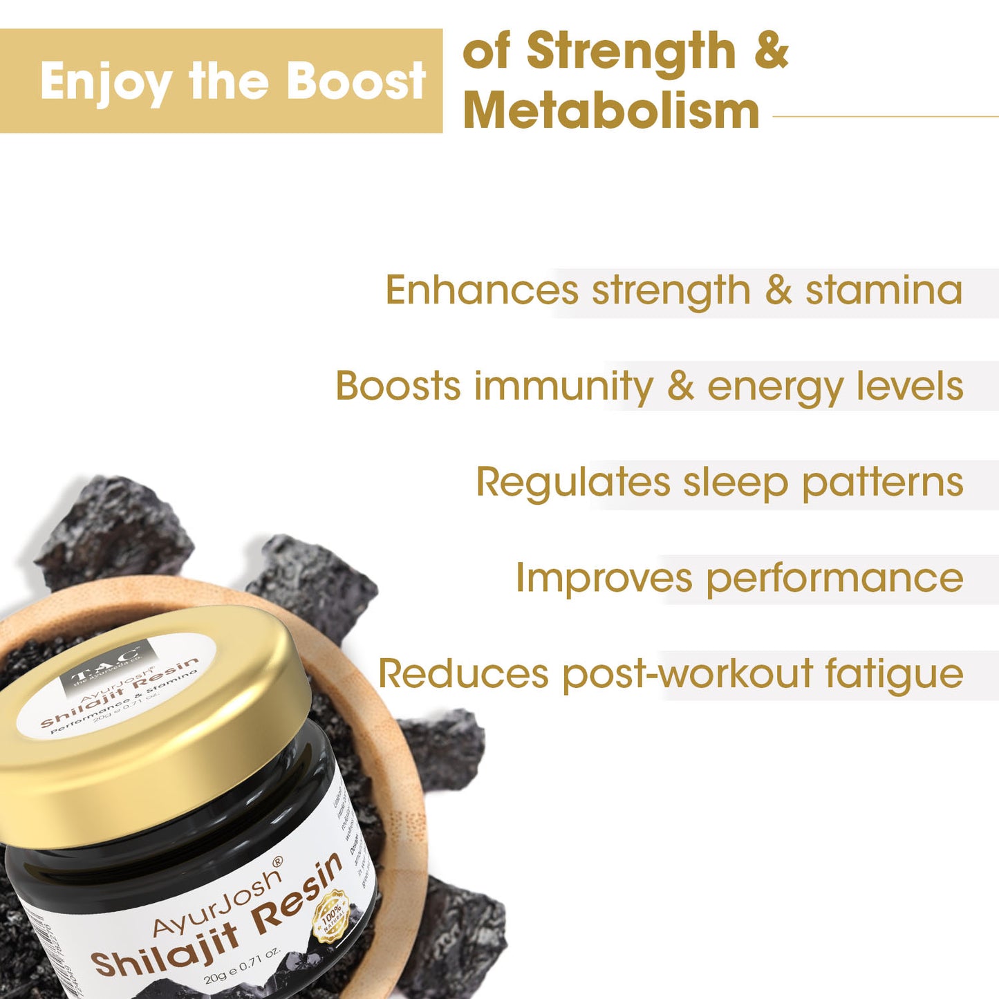100% Natural Pure Shilajit Resin for Improving Immunity, Metabolism & Stamina (Pack of 2)