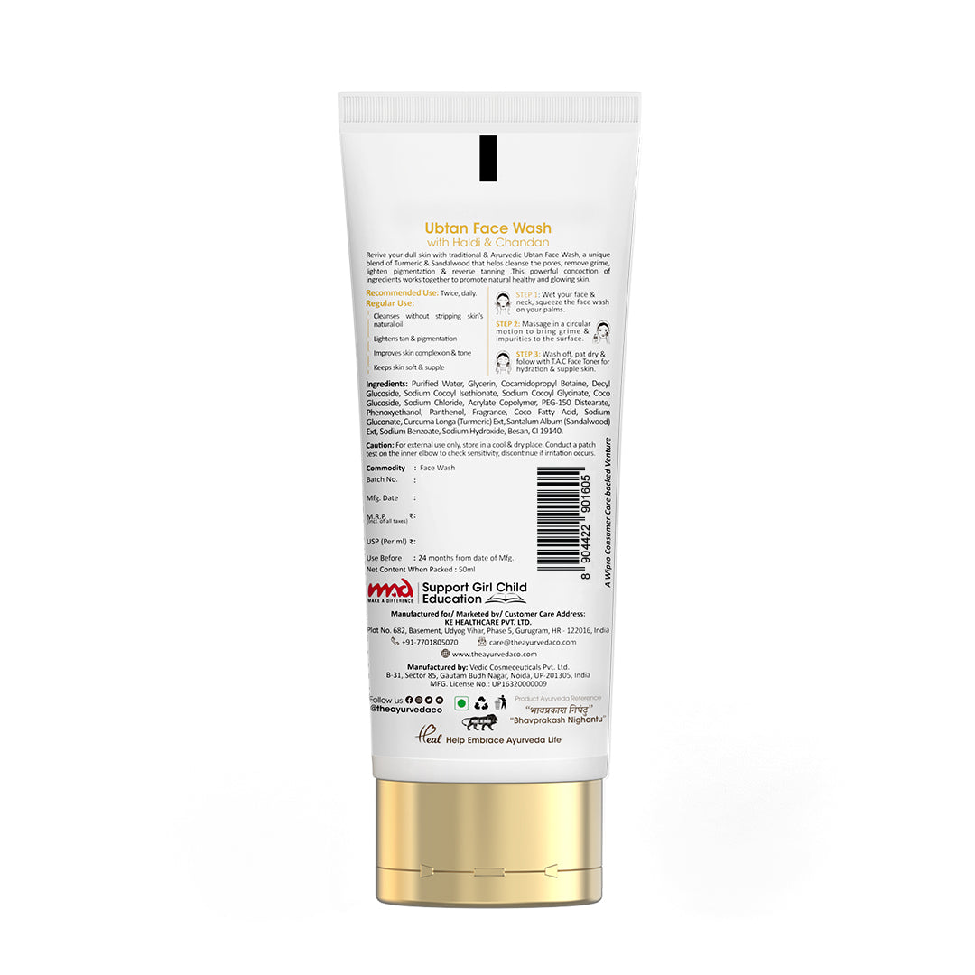 Ubtan Face Wash with Haldi & Chandan, 50ml