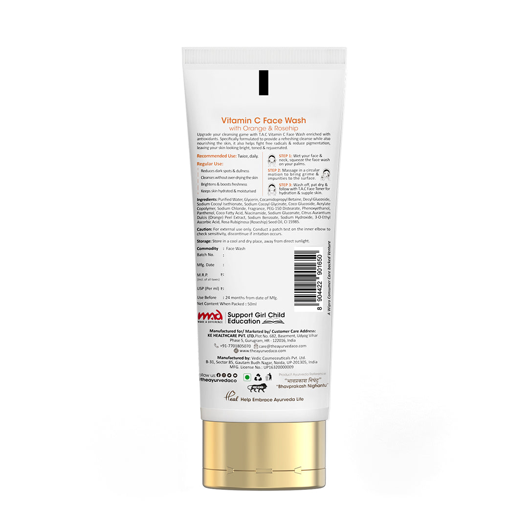 Vitamin C Face Wash with Orange & Rosehip, 50ml