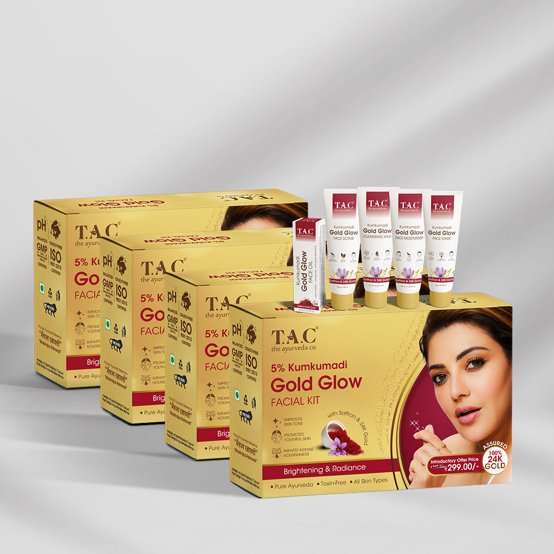 Kumkumadi Gold Glow Facial Kit (Set of 4)
Kumkumadi Gold Glow Facial Kit (Set of 4)