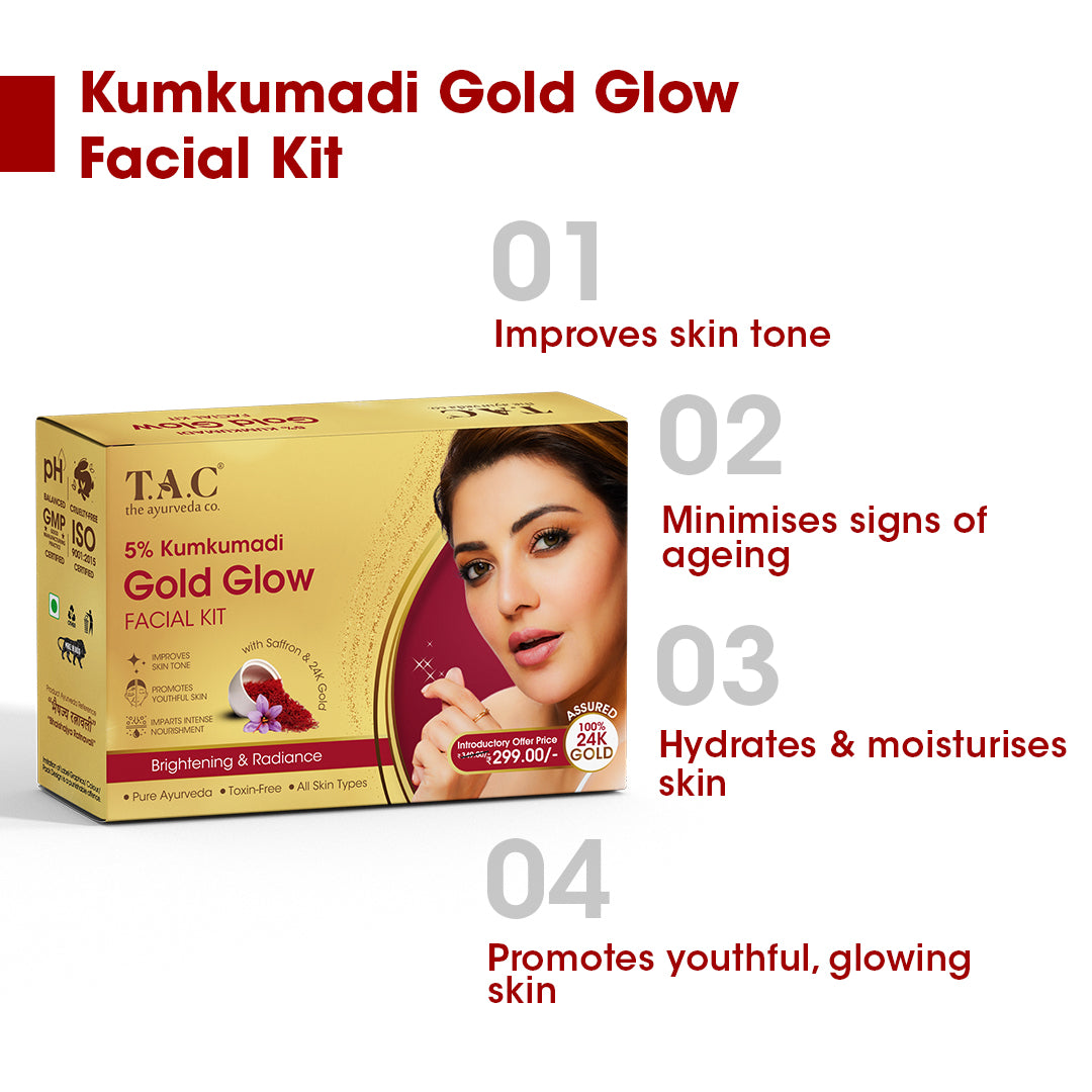 Kumkumadi Gold Glow Facial Kit (Set of 4)