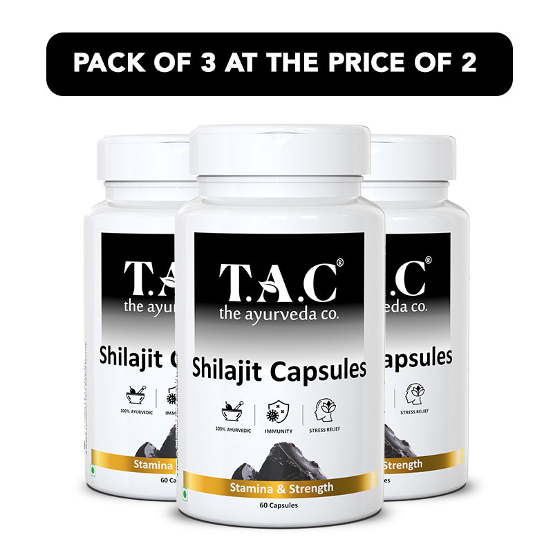 Ayurvedic Shilajit Capsule for Vigour, Vitality and Stamina Boost (Pack of 3)