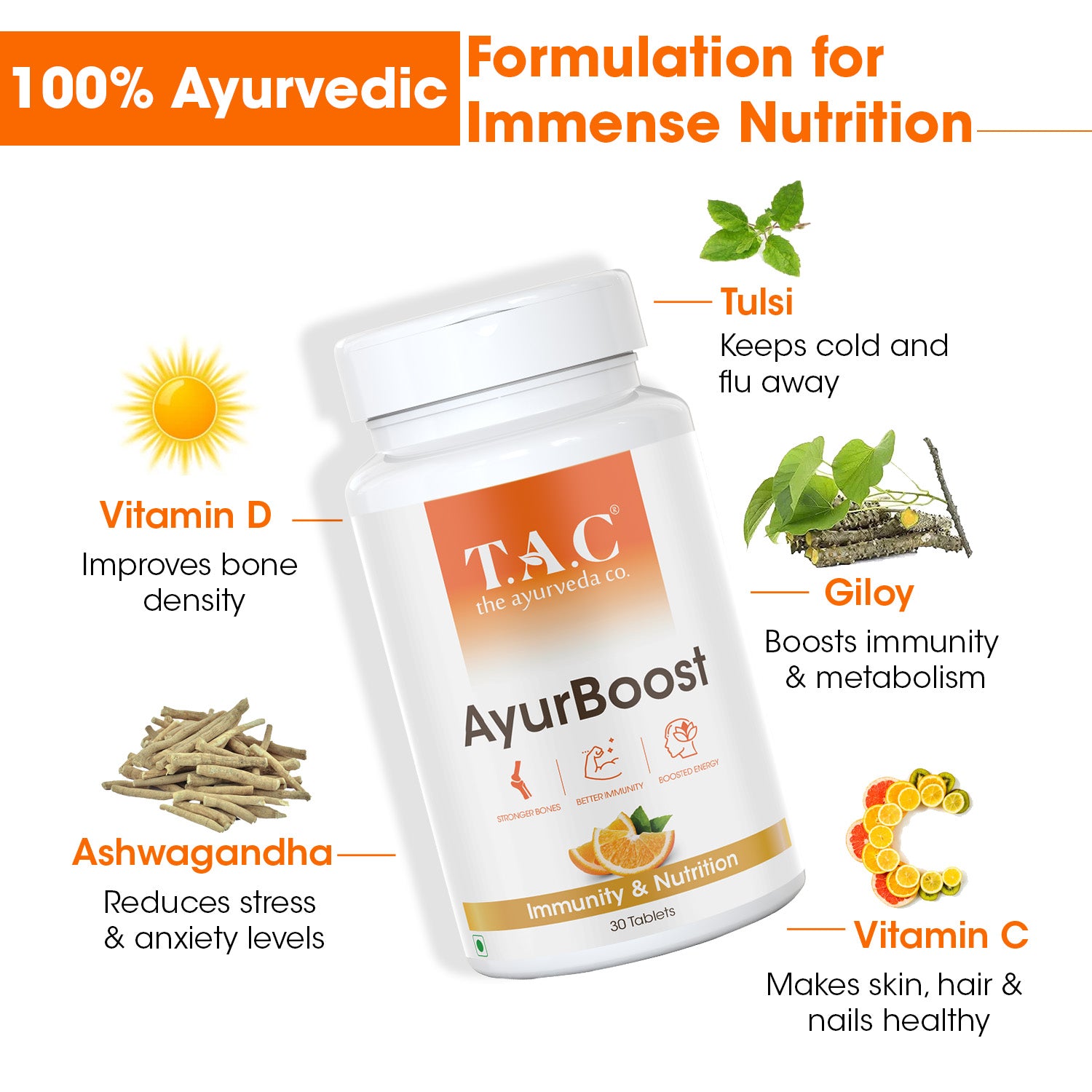 AyurBoost Tablets For Immunity & Nutrition