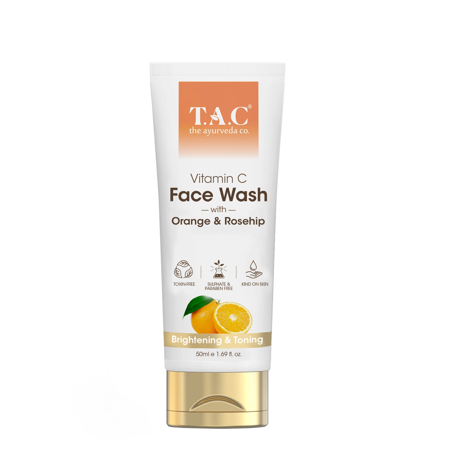 Ayurvedic Vitamin C Face Wash with Orange & Rosehip, 50ml