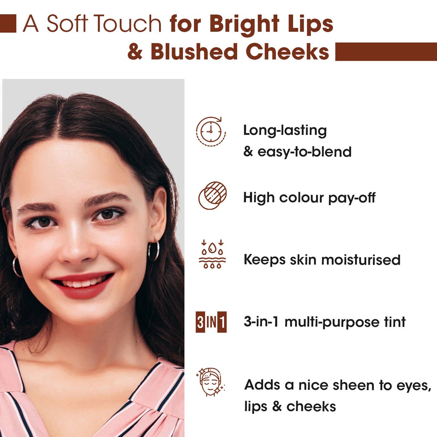 Mocha Brown Lip, Cheek & Eye Tint