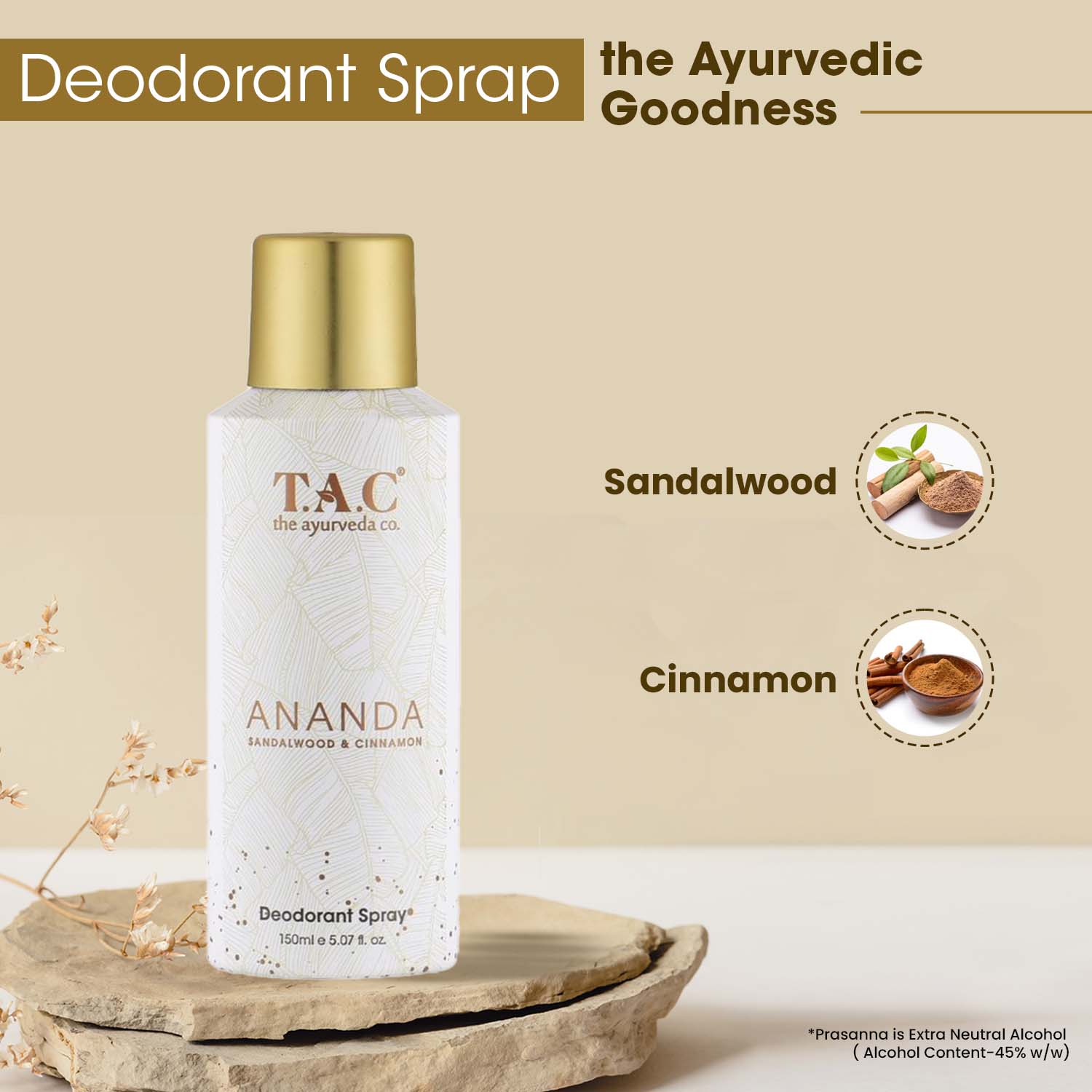 Ananda Sandalwood & Cinnamon Deodorant Spray