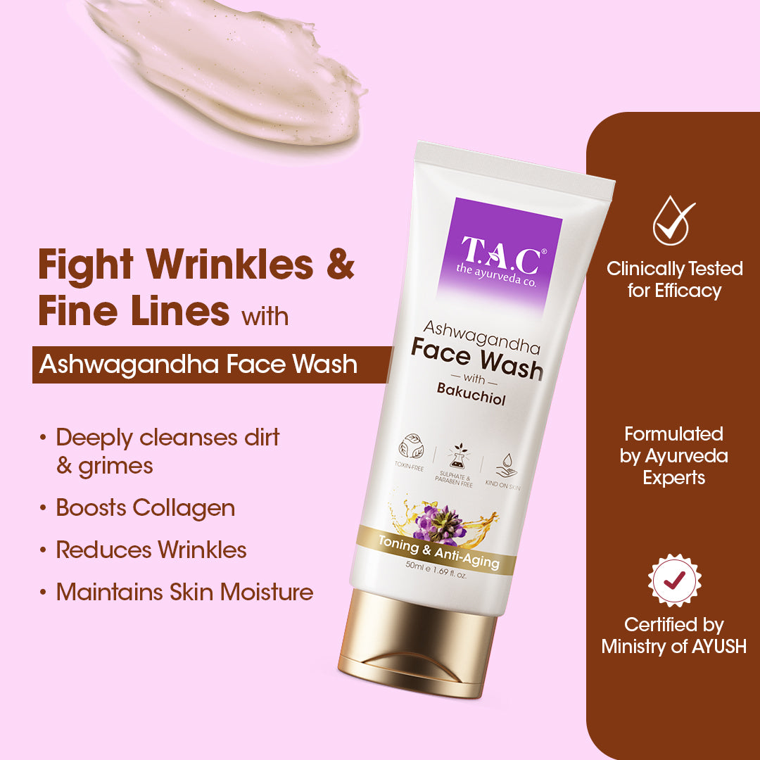 Ashwagandha Face Wash with Bakuchiol, 50ml