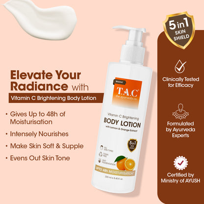 Combo of Vitamin C Brightening Body Lotion and Kumkumadi Face Moisturiser Pack of 2