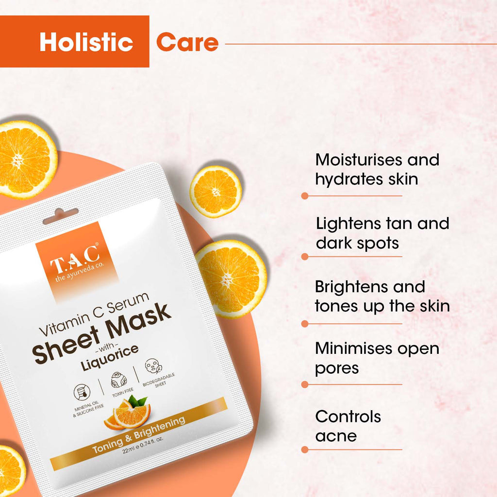 Buy Vitamin C Serum Sheet Mask (Pack of 3) Online at T.A.C.