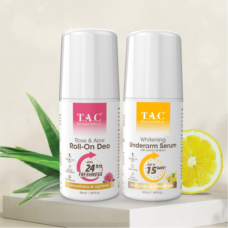 Ayurvedic Rose Roll On and Whitening Lemon Roll On Combo